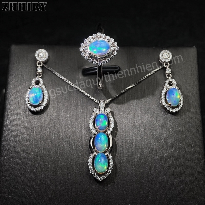 Bộ trang sức đá Opal thiên nhiên - MS: OPSET004 Bộ trang sức đá Opal thiên nhiên - MS: OPSET004