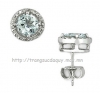 Bông tai đá Aquamarine thiên nhiên - MS: GEAQER006