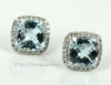 Bông tai đá Aquamarine thiên nhiên - MS: GEAQER010