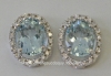 Bông tai đá Aquamarine thiên nhiên - MS: GEAQER012