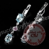 Bông tai đá Aquamarine thiên nhiên - MS: GEAQER014