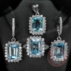 Bộ trang sức đá Topaz thiên nhiên - MS: TOSET014