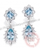 Bông tai đá Aquamarine thiên nhiên - MS: GEAQER015