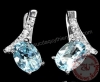 Bông tai đá Aquamarine thiên nhiên - MS: GEAQER016