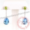 Bông tai đá Topaz thiên nhiên - MS: BTOER010