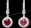 Bông tai đá Garnet Rhodolite thiên nhiên - MS: GARER029