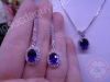 Bộ trang sức đá Sapphire xanh dương tổng hợp - MS: SASET008