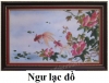 Tranh đá quý Lục Yên \"NGƯ LẠC ĐỒ\" Size 60x100cm