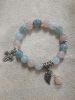 CHUỖI ĐÁ AQUAMARINE (BERYL) XANH - HỒNG THIÊN NHIÊN + CHARM BẠC CAO CẤP - MS: GEP059