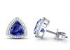 Bông tai đá Sapphire tổng hợp - MS: SAER014