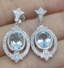 Bông tai đá Aquamarine thiên nhiên - MS: GEAQER005