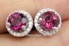 Bông tai đá Garnet Rhodolite thiên nhiên - MS: GARER025