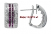 Bông tai đá Ruby tổng hợp - MS: RUER004