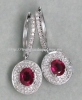 Bông tai đá Garnet Rhodolite thiên nhiên - MS: GARER024